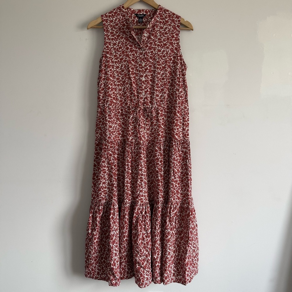 Chaps Red Floral Maxi Dress